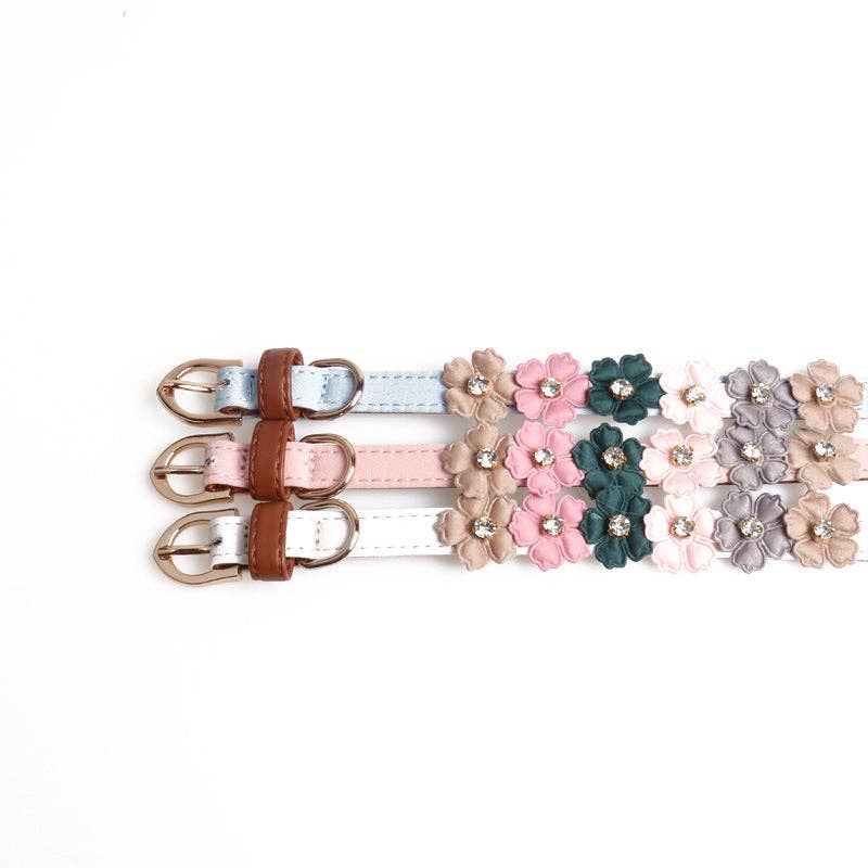 Loofie - Plant Leather Pet Collar with Flower Design
