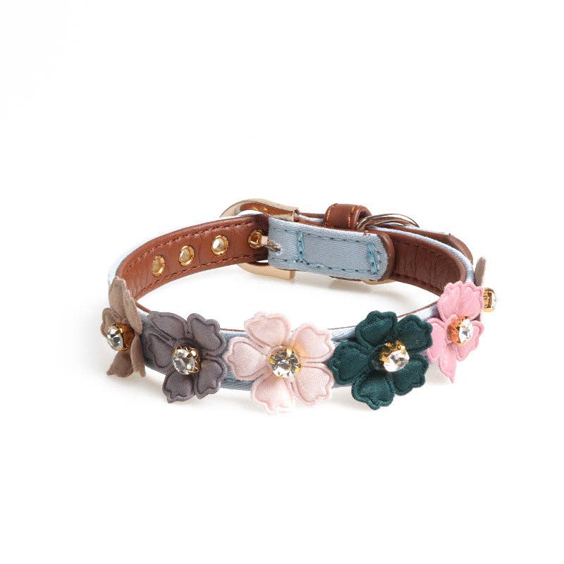 Loofie - Plant Leather Pet Collar with Flower Design