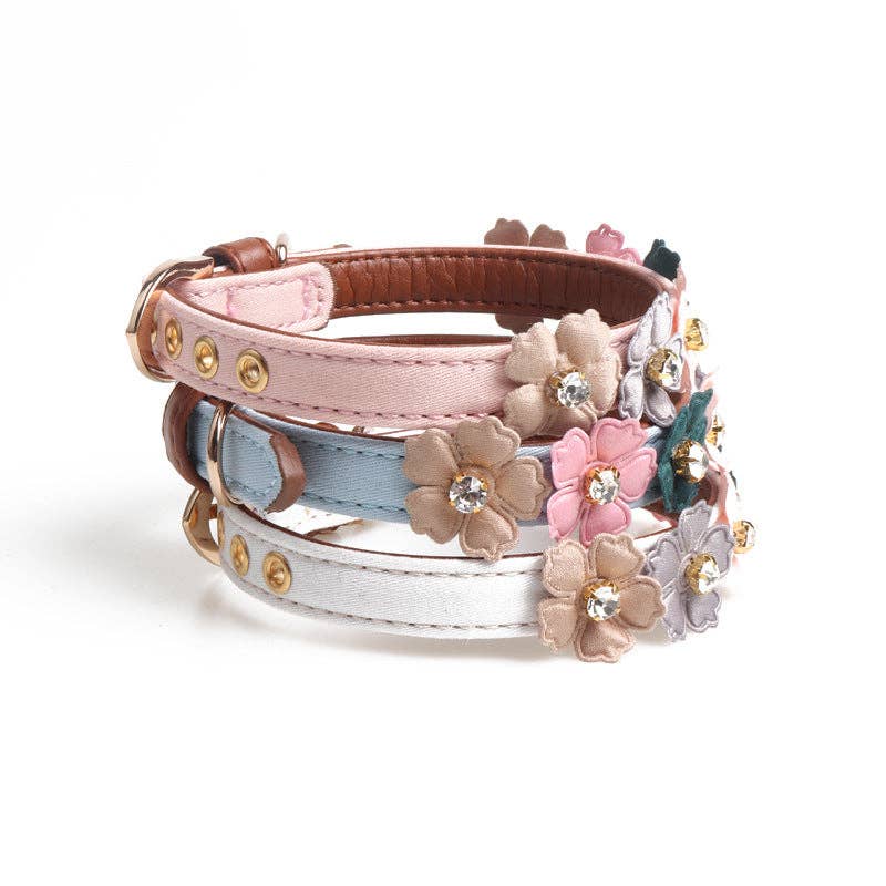 Loofie - Plant Leather Pet Collar with Flower Design